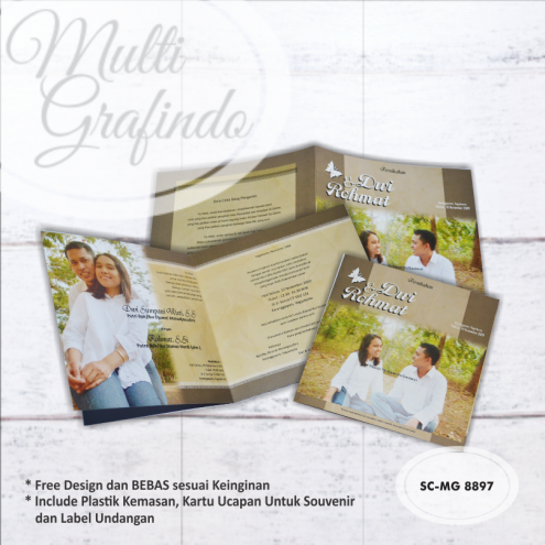 Cetak Undangan Softcover Satu Warna 16x16cm