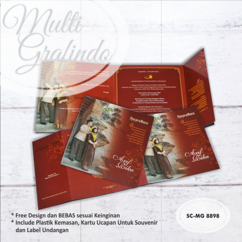 Cetak Undangan Softcover Satu Warna 16x16cm