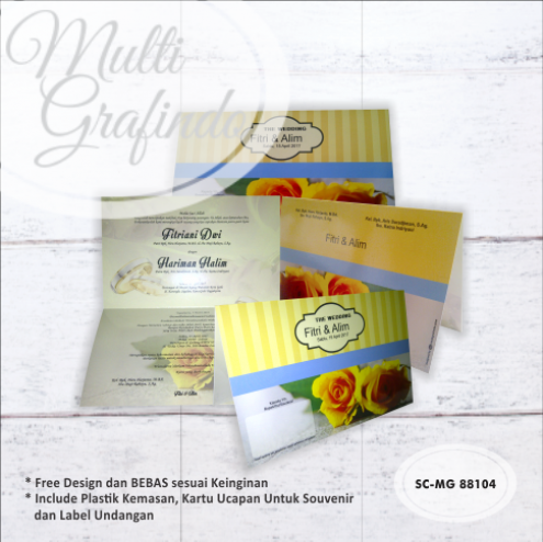 Cetak Undangan Softcover Full Color 21.5x13.5cm